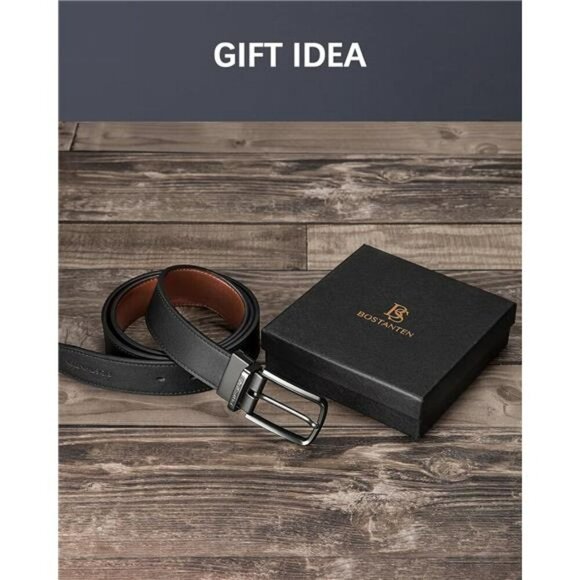 Mens Reversible Leather Belt Dress Casual Golf Adjustable Cut to Fit Buckle - Picture 5 of 7